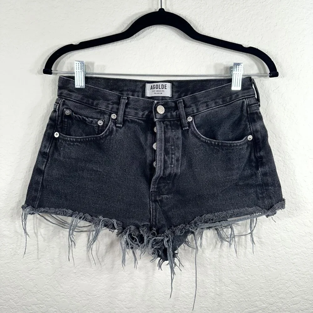 AGOLDE Parker Vintage Cut Off Short in Tidal - Picture 9 of 10